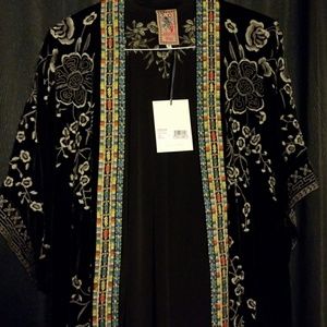 Black velvet kimono from Johnny Was